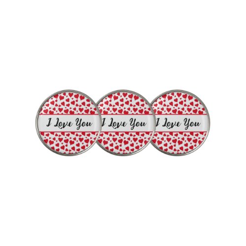 I Love You Red Heart Valentines Day Golf Ball Marker