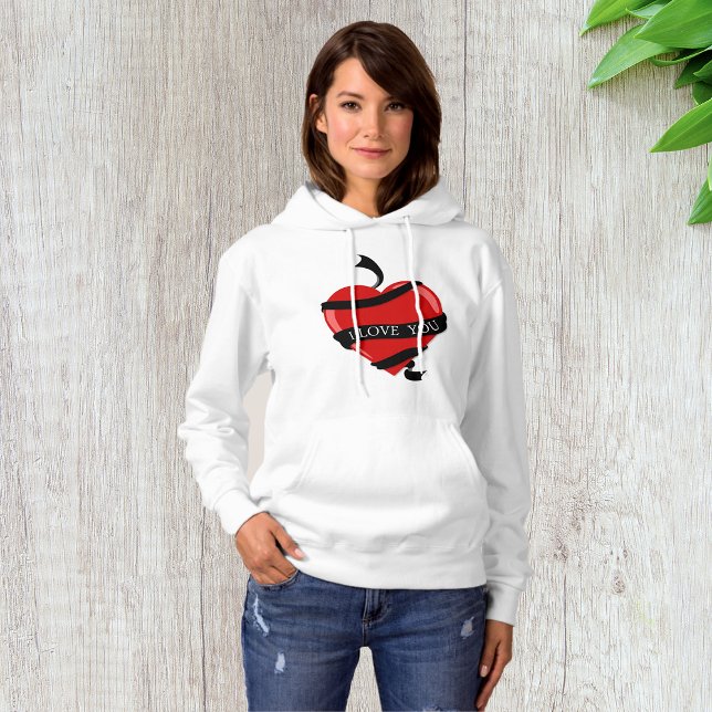 I Love You Red Heart Womens Hoodie (Creator Uploaded)