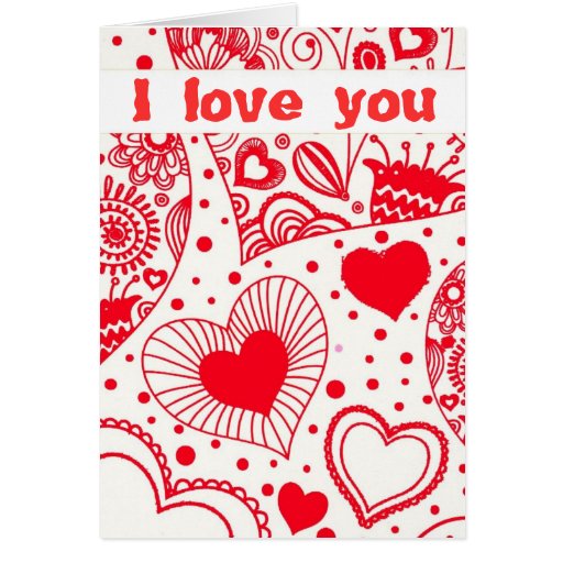 I Love You Red Hearts Card | Zazzle