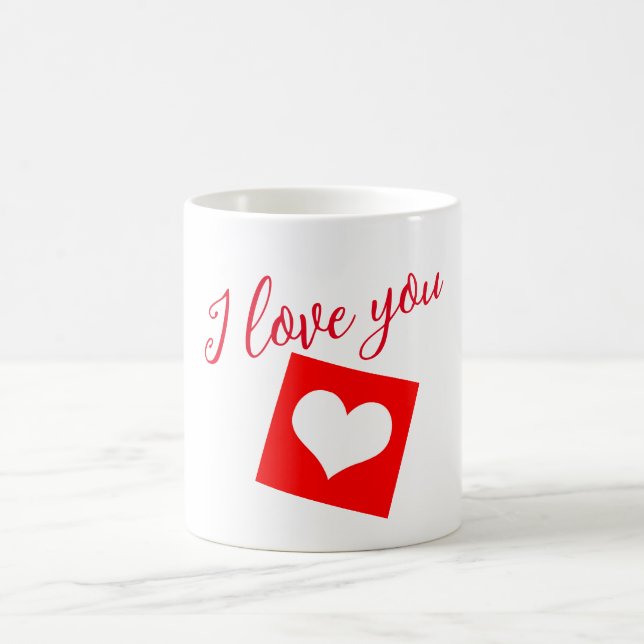 I love you red hearts coffee mug (Center)