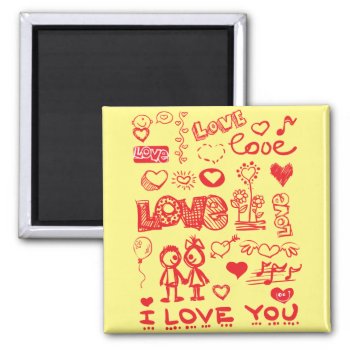 I Love You  Red Hearts Magnet by nonstopshop at Zazzle