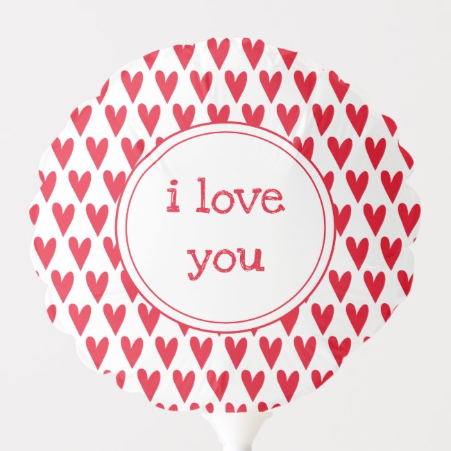 I Love You - Red Hearts Patterns Valentine's Day
