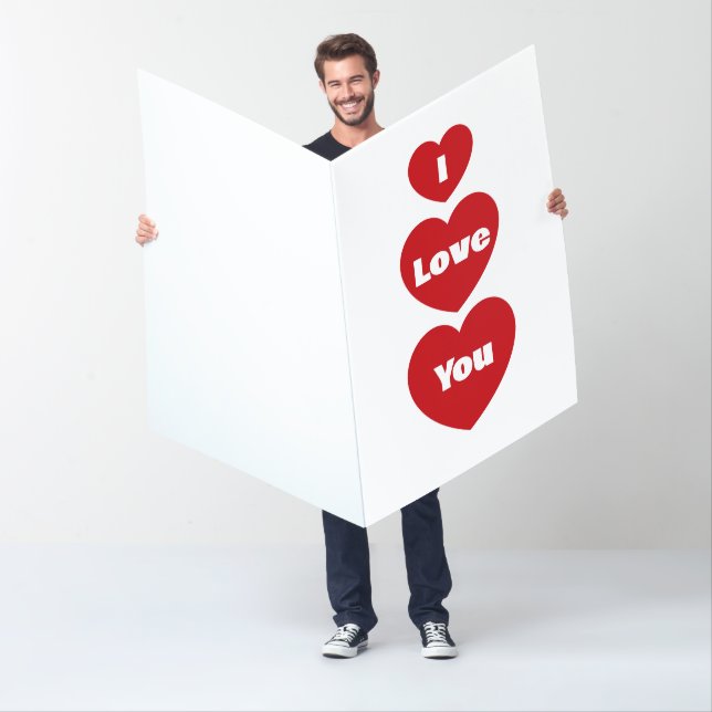 I Love You Red Hearts Valentines Day Big Card (In Situ)