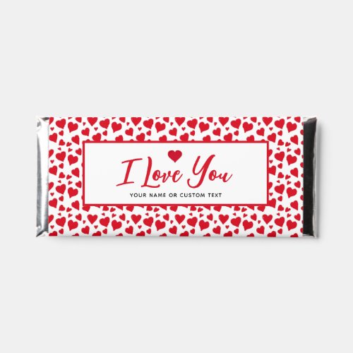 I Love You Red Hearts Valentines Day Personalized Hershey Bar Favors