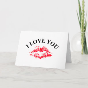 I Love You Red Kiss Boyfriend Valentines Day Card