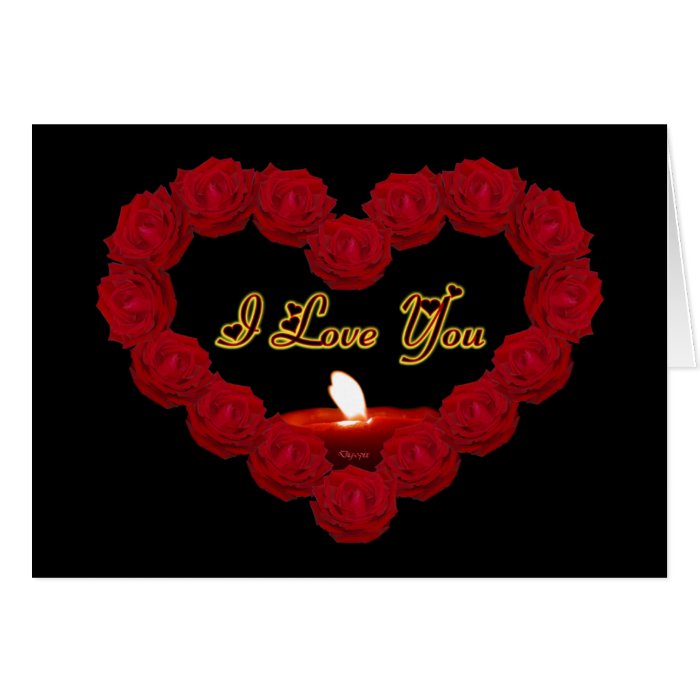 I Love You Red Rose Heart Greeting Card