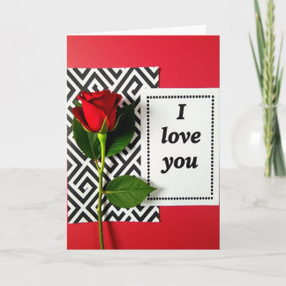 I Love You Red Rose Maze Card