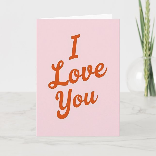 I Love You Retro Script Card (Front)