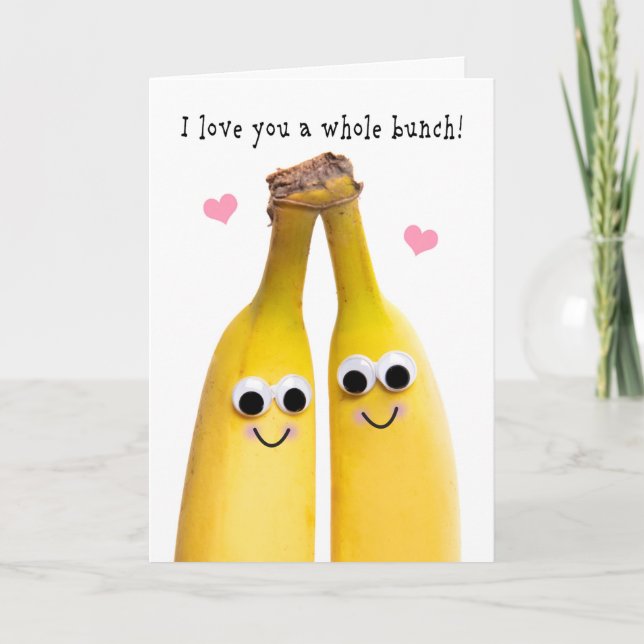 I Love You Romance Banana Humor  Holiday Card (Front)