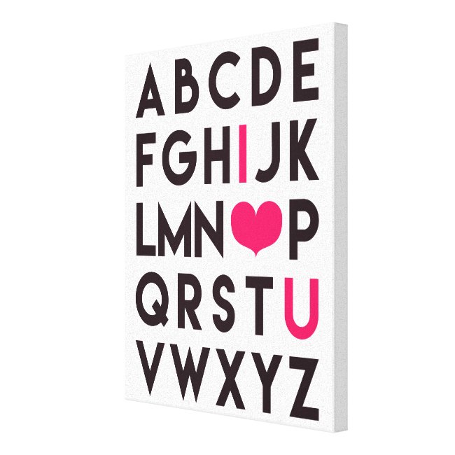 I LOVE YOU - Romantic Alphabet Canvas