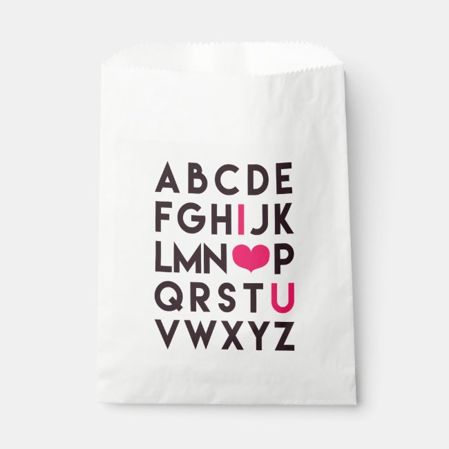 I LOVE YOU - Romantic Alphabet Favor Bags