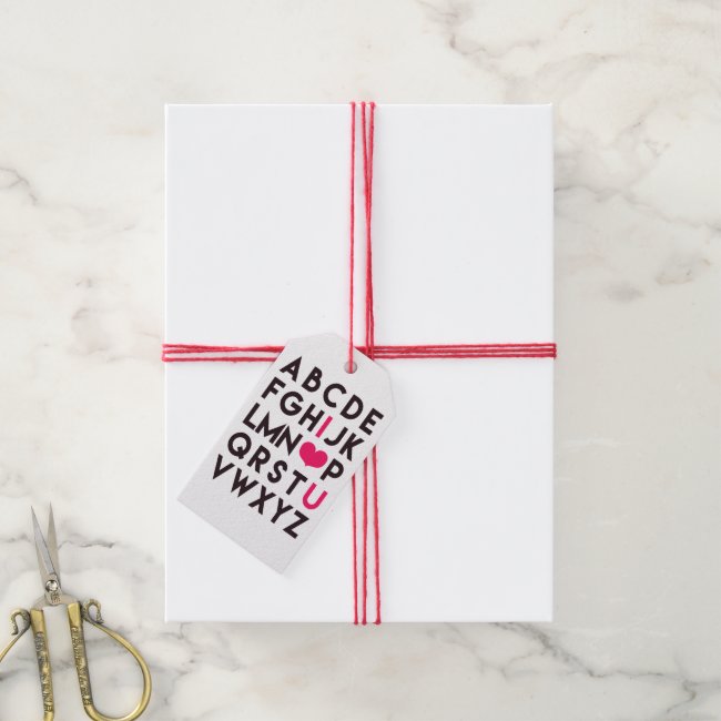 I LOVE YOU - Romantic Alphabet Gift Tags