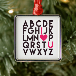 I LOVE YOU - Romantic Alphabet Metal Ornament