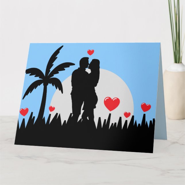 I LOVE YOU ROMANTIC BEACH TROPICAL CARDS (Front)