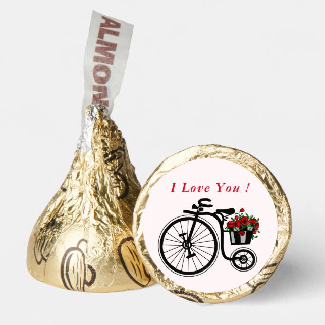 I Love You ! - Romantic Bike with Flowers Hershey®'s Kisses® (Front)