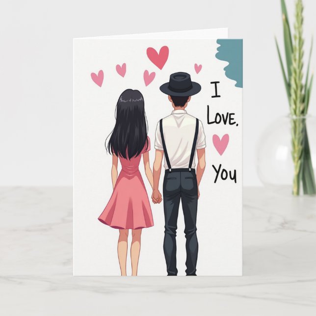 I Love You Romantic Couple Card (Front)