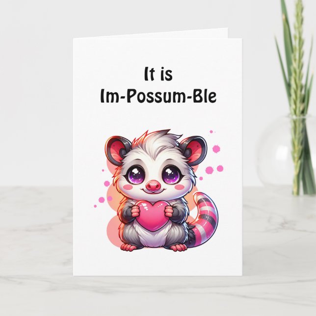 I Love You | Romantic Flirty Possum Card (Front)