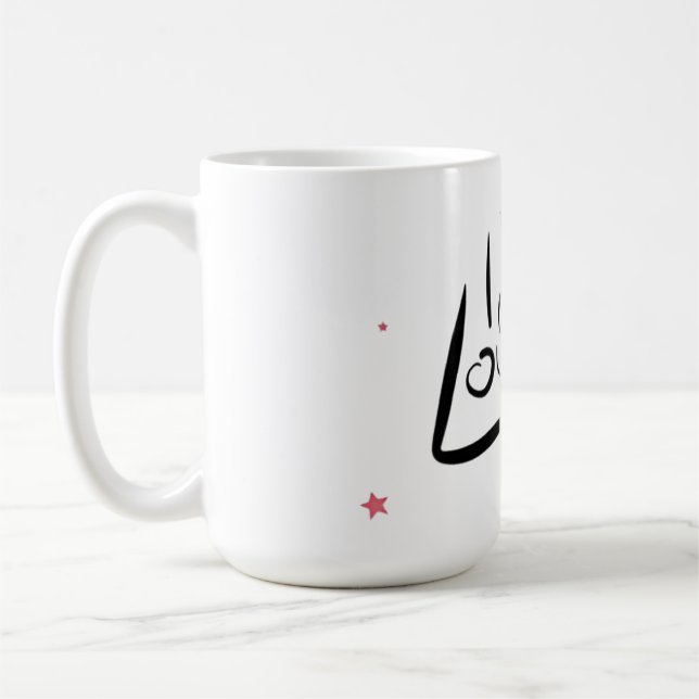 I Love You Romantic Heart Art Coffee Mug (Left)