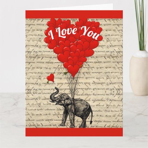I love you romantic heart Valentines day Card
