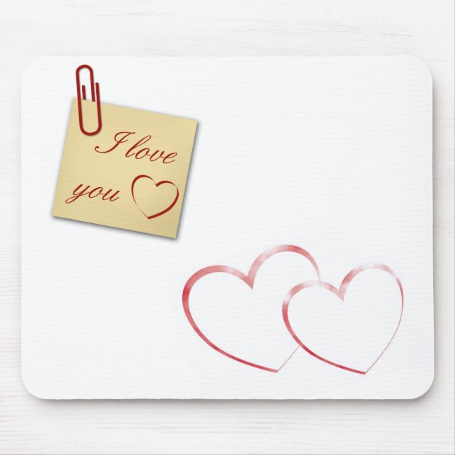 I love You - Romantic Note Mouse Pad (Front)