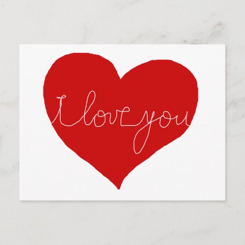 I love you romantic postcard