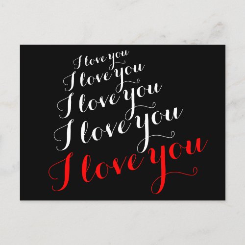 I love you romantic words Postcard