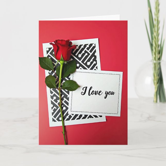 I Love You Rose Card (Front)