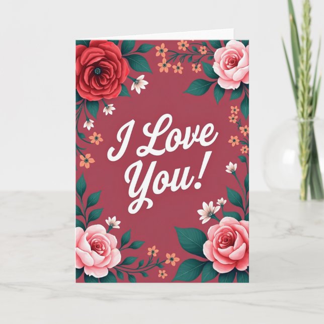 I Love You Rose Greeting Card (Front)