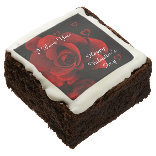 I Love You Rose  Hearts Valentines Day Brownies