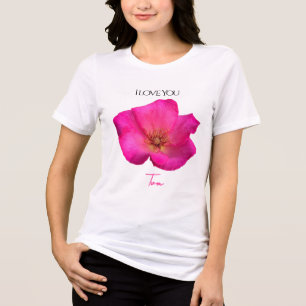 I Love You - Rose -Valentines Personalized   Tri-Blend Shirt