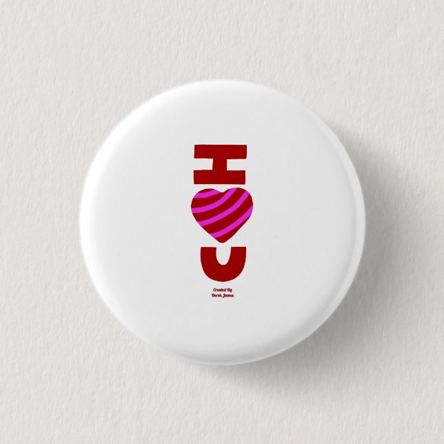I Love You Round Button (Front)