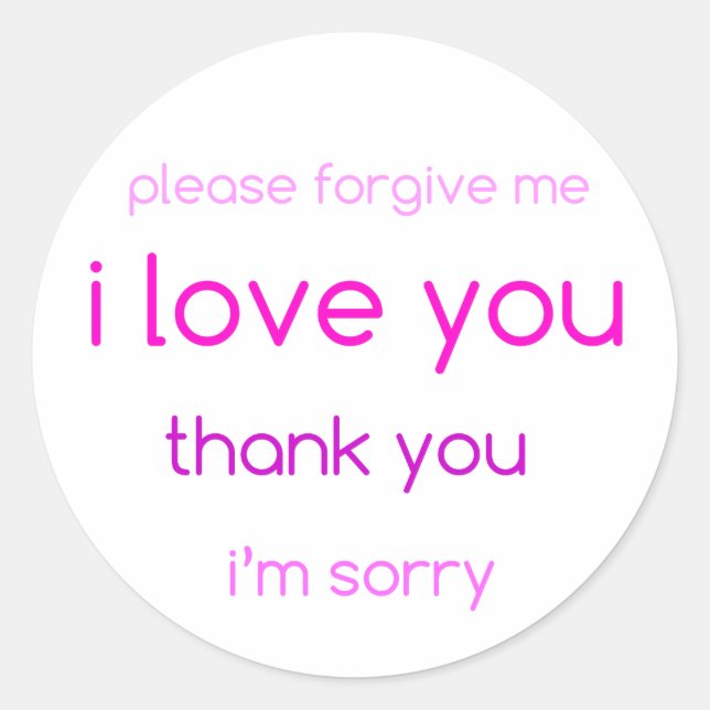 i love you round sticker (Front)
