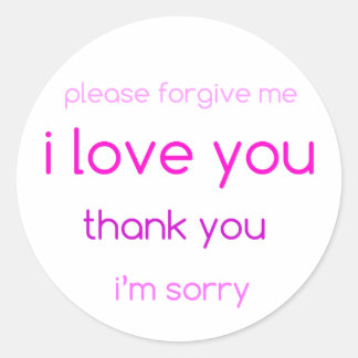 i love you round sticker