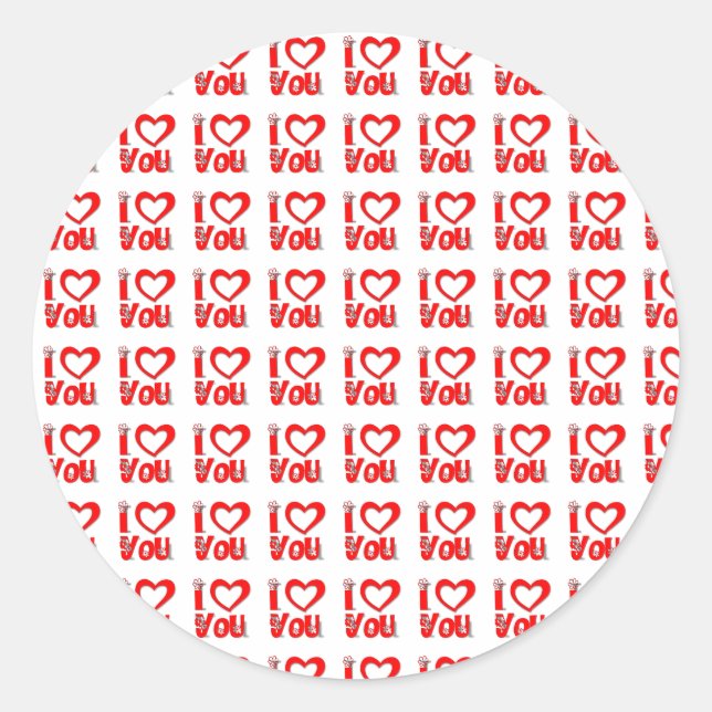 I Love You Round Stickers (Front)