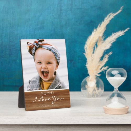 I Love You Rustic Wood Effect Photo Plaque