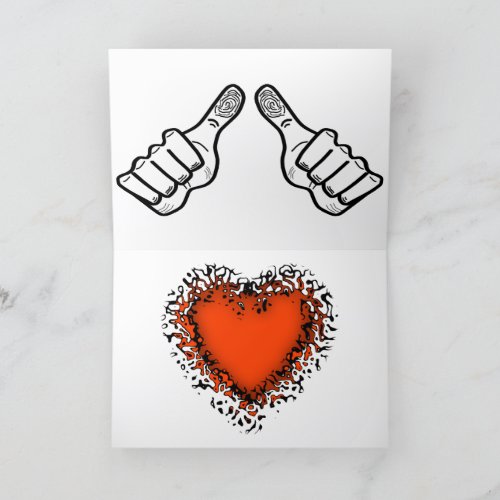 I Love You said w hand gestures  colorful heart  Holiday Card