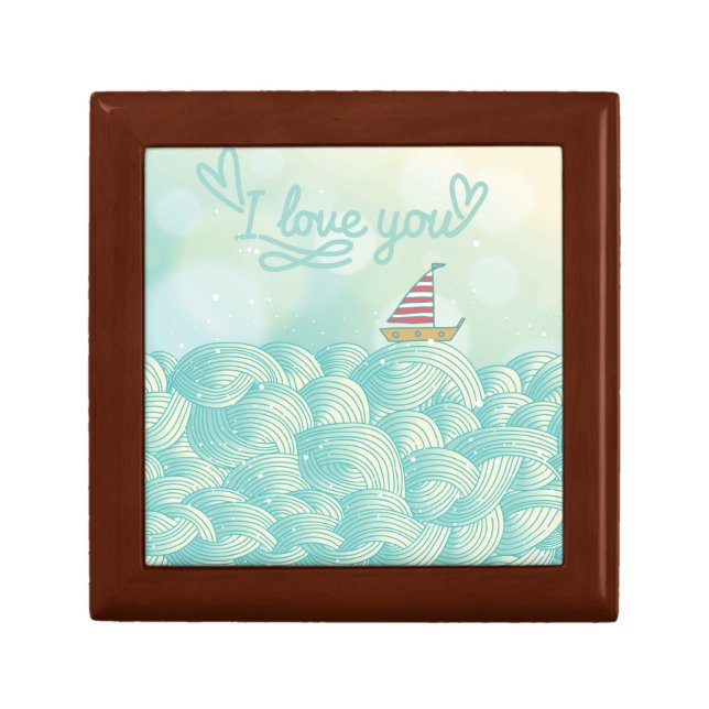 I Love You Sailboat Keepsake Box (Front)