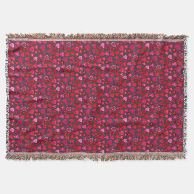 I love you, scandinavian christmas heart pattern  throw blanket (Front)