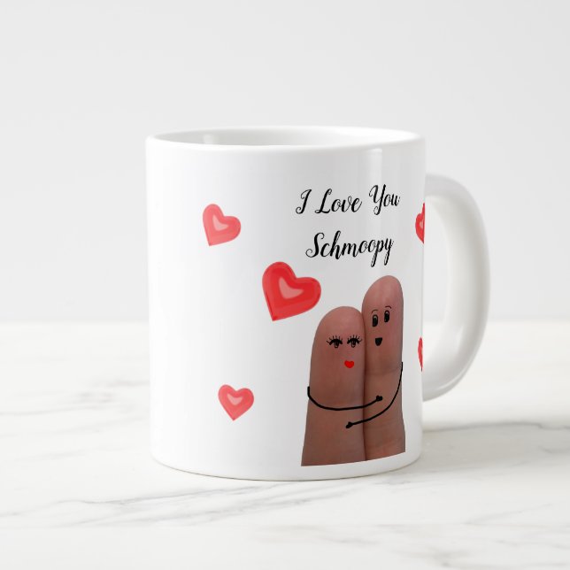 I Love You Schmoopy Valentine's Jumbo Mug (Front Right)