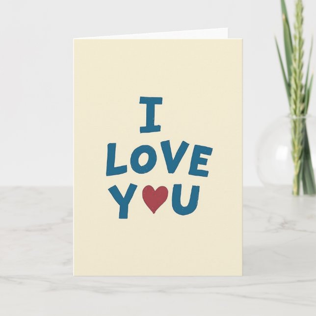 I Love You Scribble Heart Card (Front)
