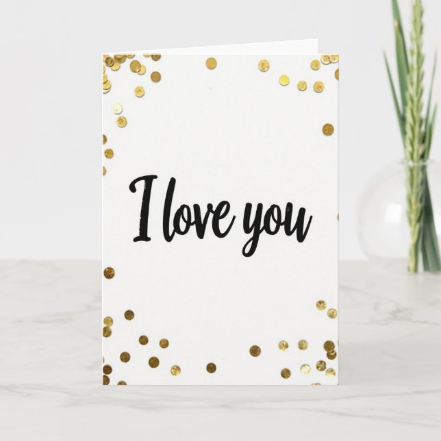 I Love You Script Gold Card (Front)