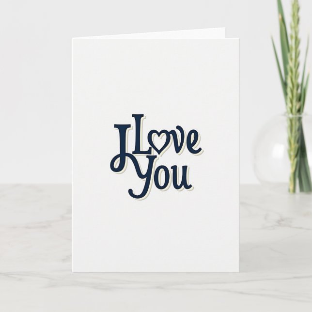 I Love You Script Layered Card (Front)