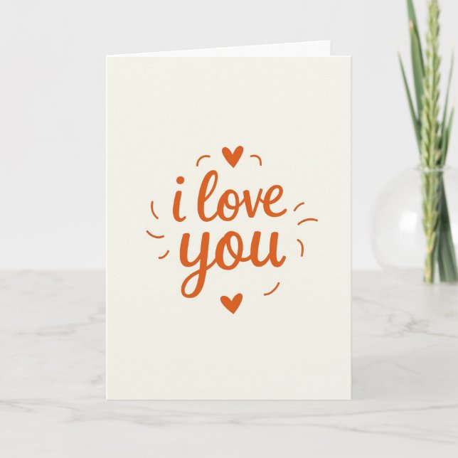I Love You Scripted Text Card (Front)