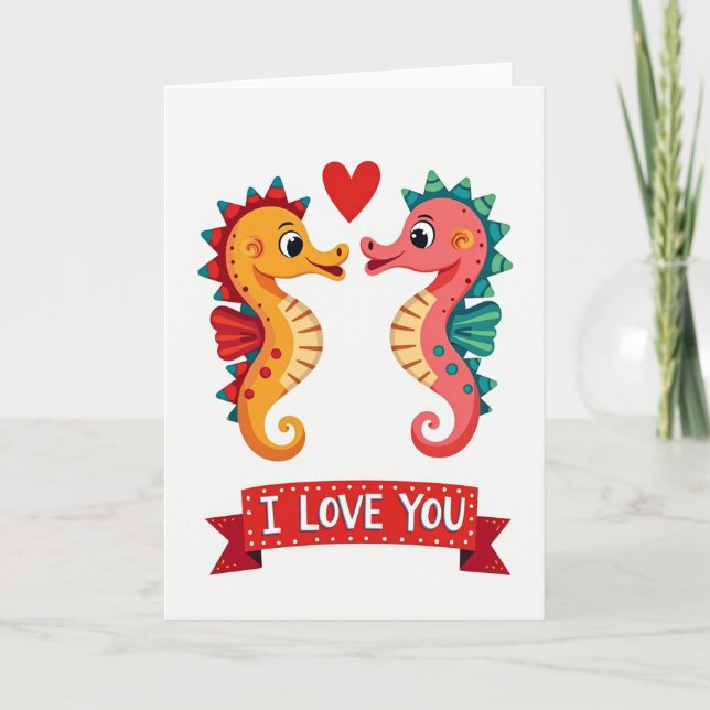I Love You Seahorse Sweet Card (Front)