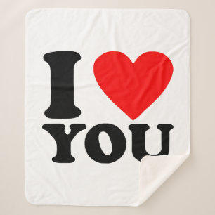 I Love You Sherpa Blanket