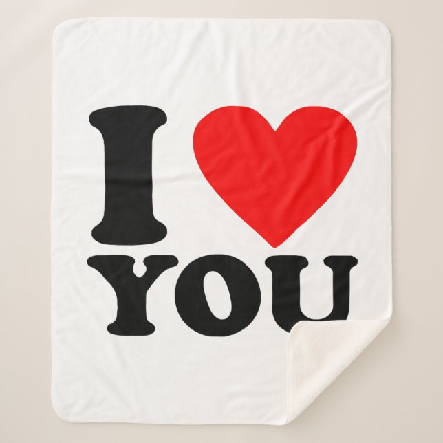 I Love You Sherpa Blanket (Front)