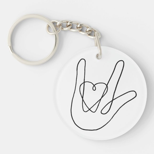 I love you Sign  Keychain (Front)