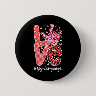 I Love You Sign Language Asl Valentine's Day Deaf  Button