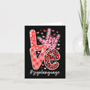 I Love You Sign Language Asl Valentine's Day Deaf  Card