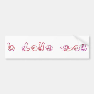 I love you sign language bumper sticker